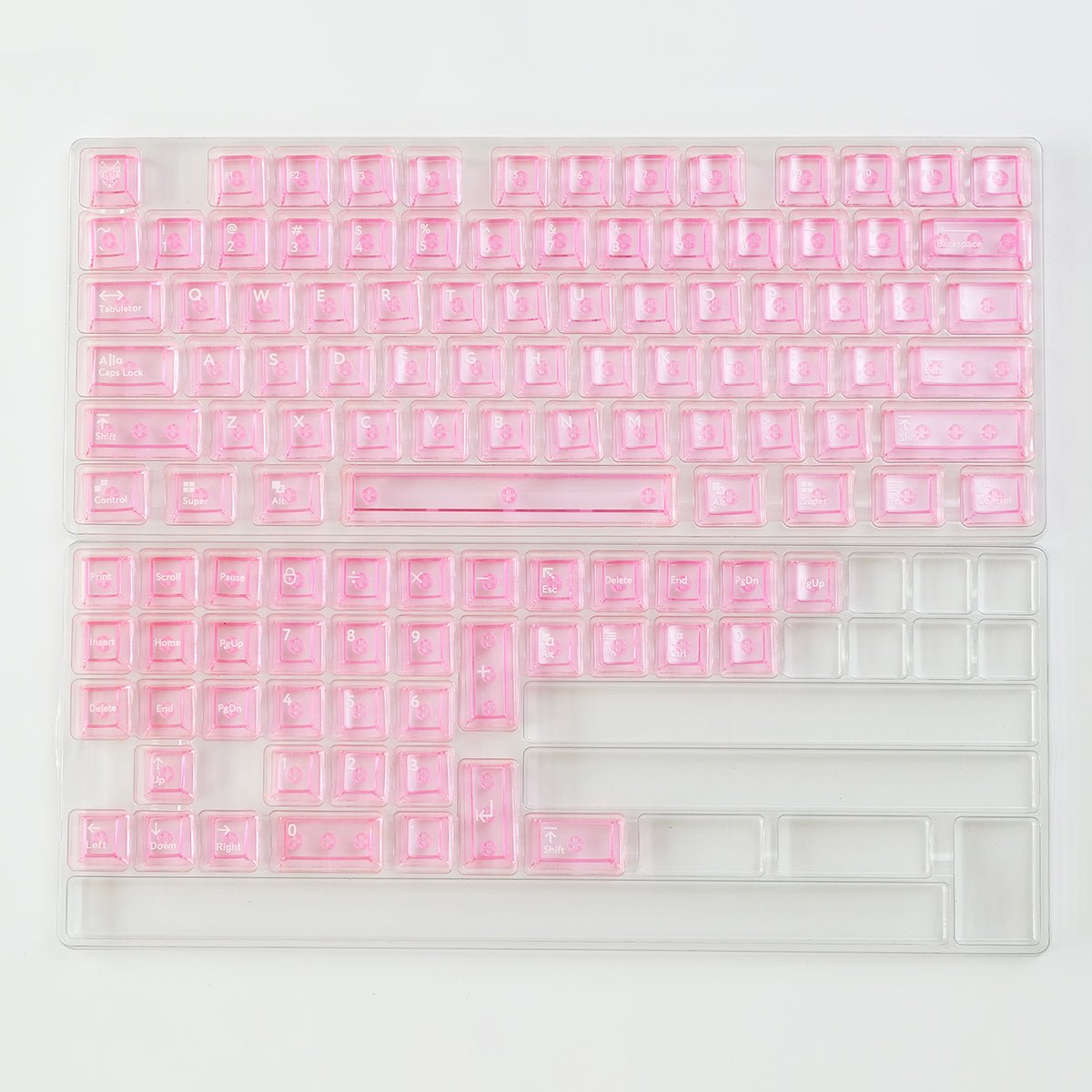Pink Transparent Keycaps