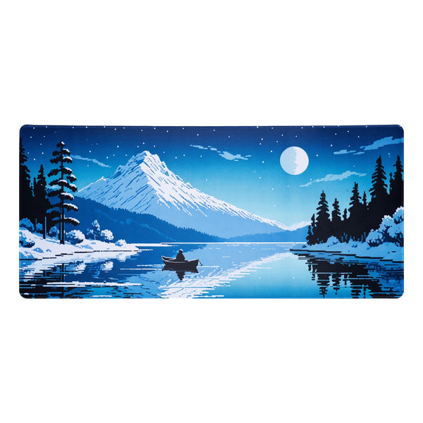 Moon and Lake Desk Mat(Blue)