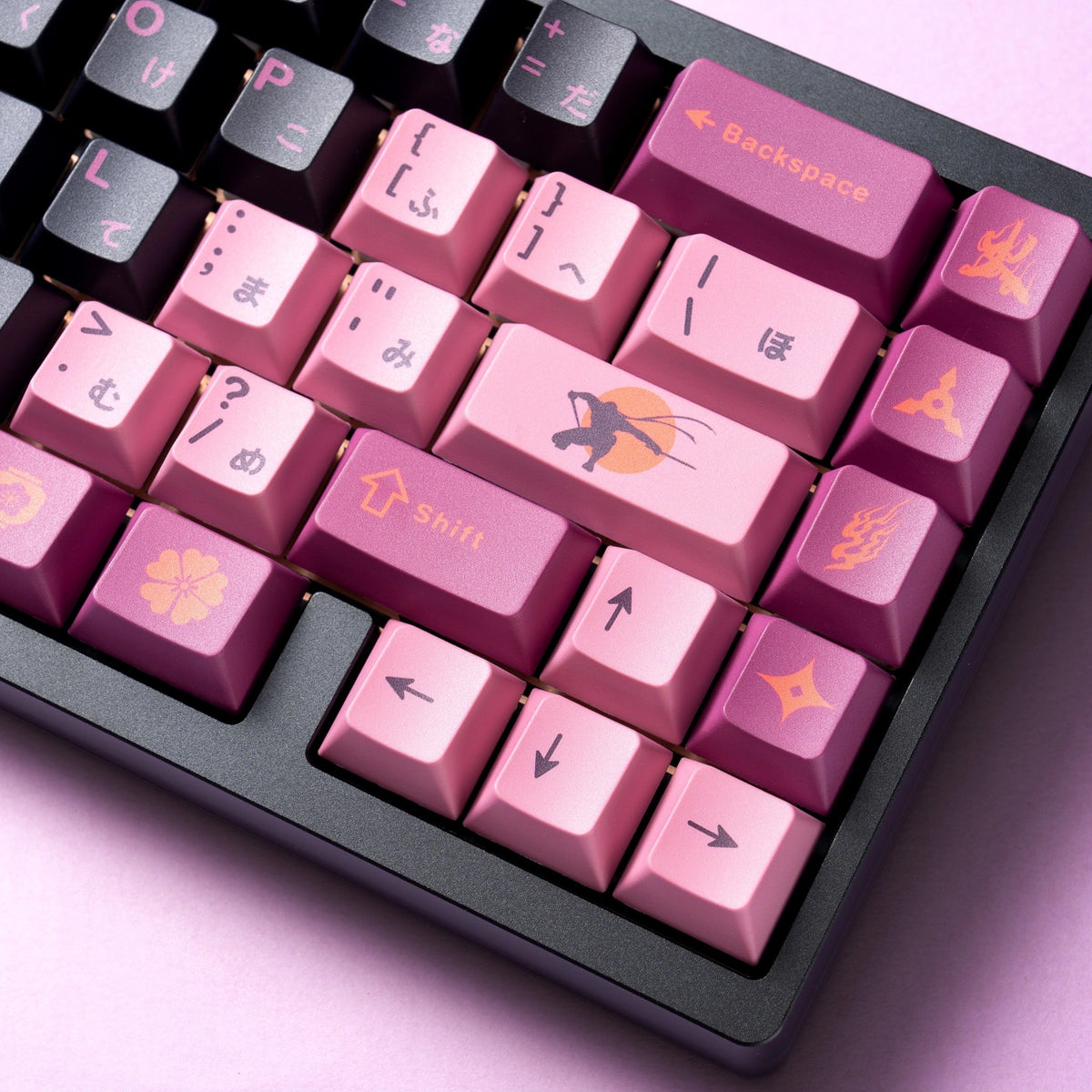 Ninja Japanese keycaps in durable PBT