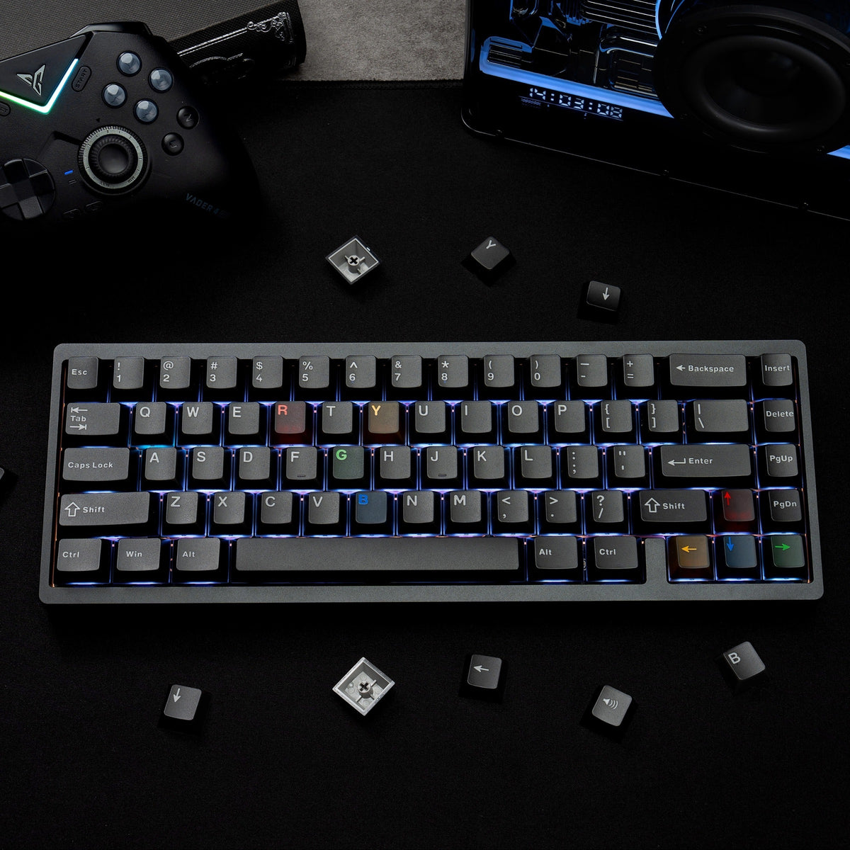 Black Translucent Keycaps