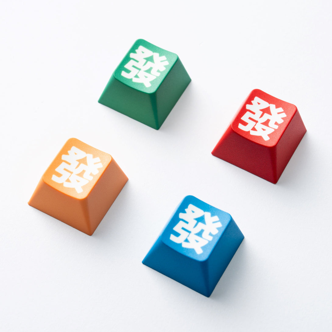 DigAura FA CAI Keycaps-PBT, 1.75mm Thickness, Standard Cherry profile, 4keys, Five-sided Dye-subbed