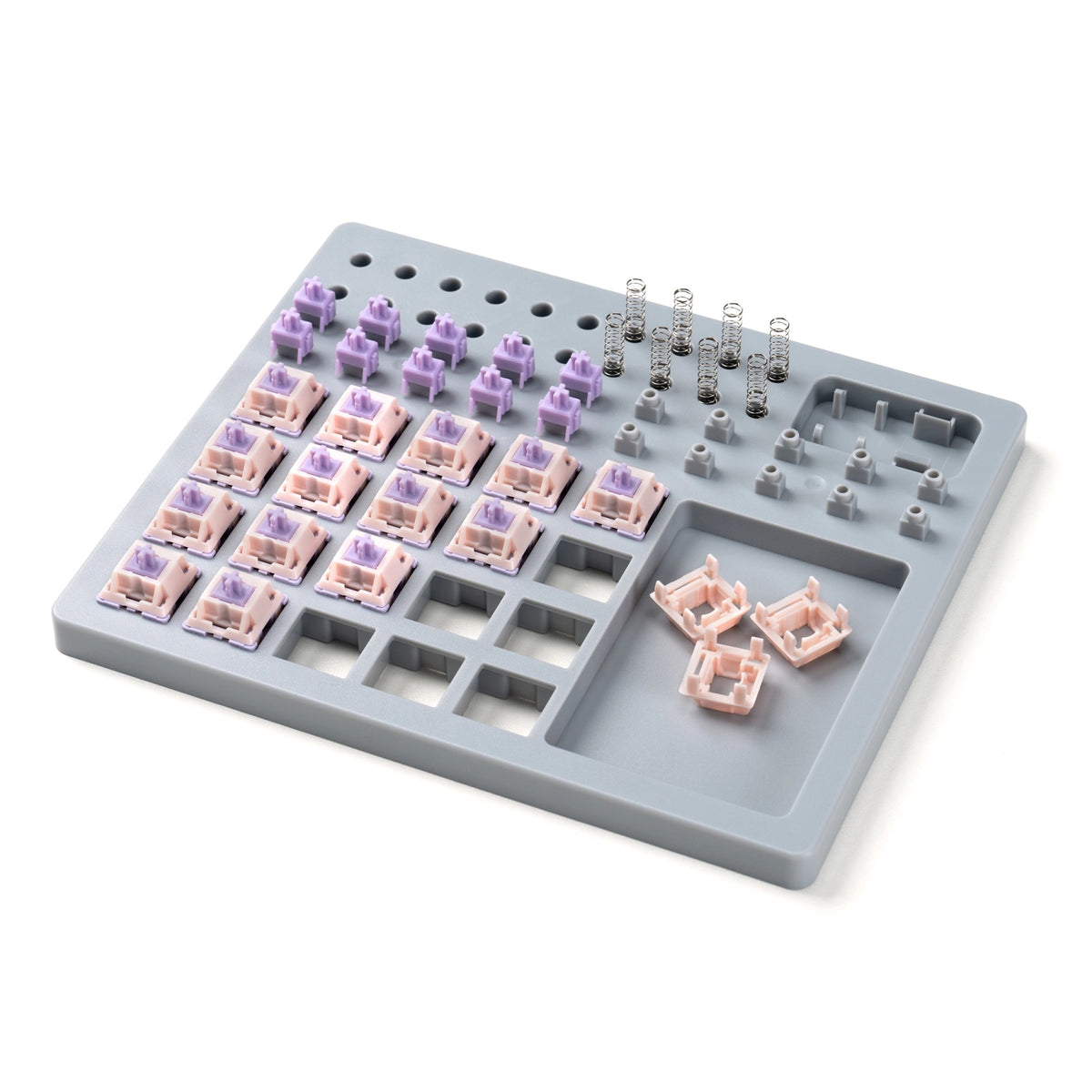 DigAura Switch Lube Station - ABS Material, 20-Switch Capacity, Integrated Switch Opener, Cherry & Kailh Compatible - Grey